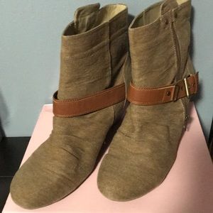 Brown Wedge Booties